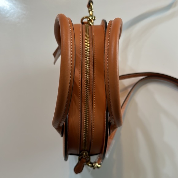 NWT Coach Fall Pumpkin Bag Orange Runway Leather Purse Zippered Case NYFW Handle - Picture 13 of 14